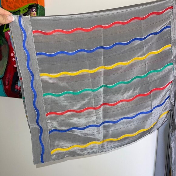 Saint Laurent Rive Gauche Vintage Mens Kimono Robe Size Medium Rare Pure Silk - Picture 12 of 16